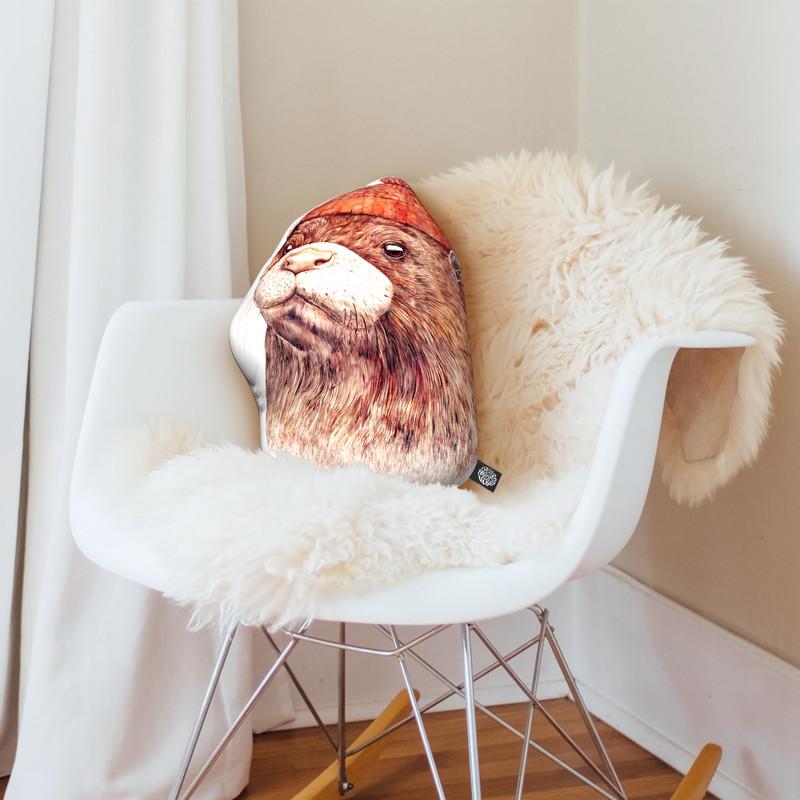 Otter Shaped Throw Pillow by Animal Crew - by all about vibe