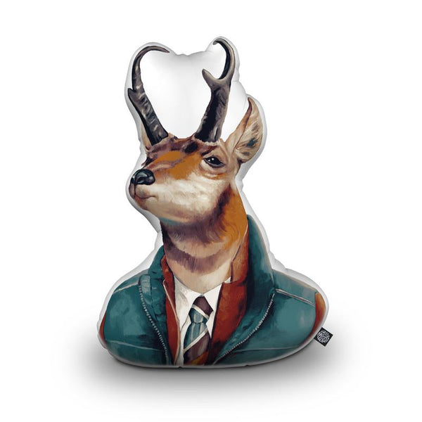 Pronghorn Deer Shaped Throw Pillow by Animal Crew - by all about vibe
