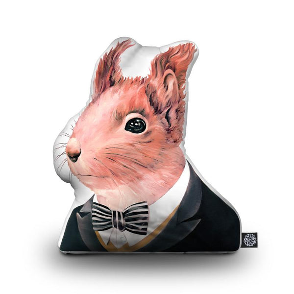 Red Squirrel Shaped Throw Pillow by Animal Crew - by all about vibe