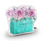 Shopping Bag Teal Pink Roses Shaped Throw Pillow by Amanda Greenwood - by all about vibe