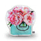 Shopping Bad V2 Teal Pink Peonies Shaped Throw Pillow by Amanda Greenwood - by all about vibe