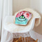 Shopping Bad V2 Teal Pink Peonies Shaped Throw Pillow by Amanda Greenwood - by all about vibe