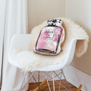 Perfume Bottle Pink Shaped Throw Pillow by Amanda Greenwood - by all about vibe