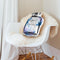 Perfume Bottle Blue Shaped Throw Pillow by Amanda Greenwood - by all about vibe