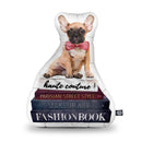 Frenchie Books Shaped Throw Pillow by Amanda Greenwood - by all about vibe