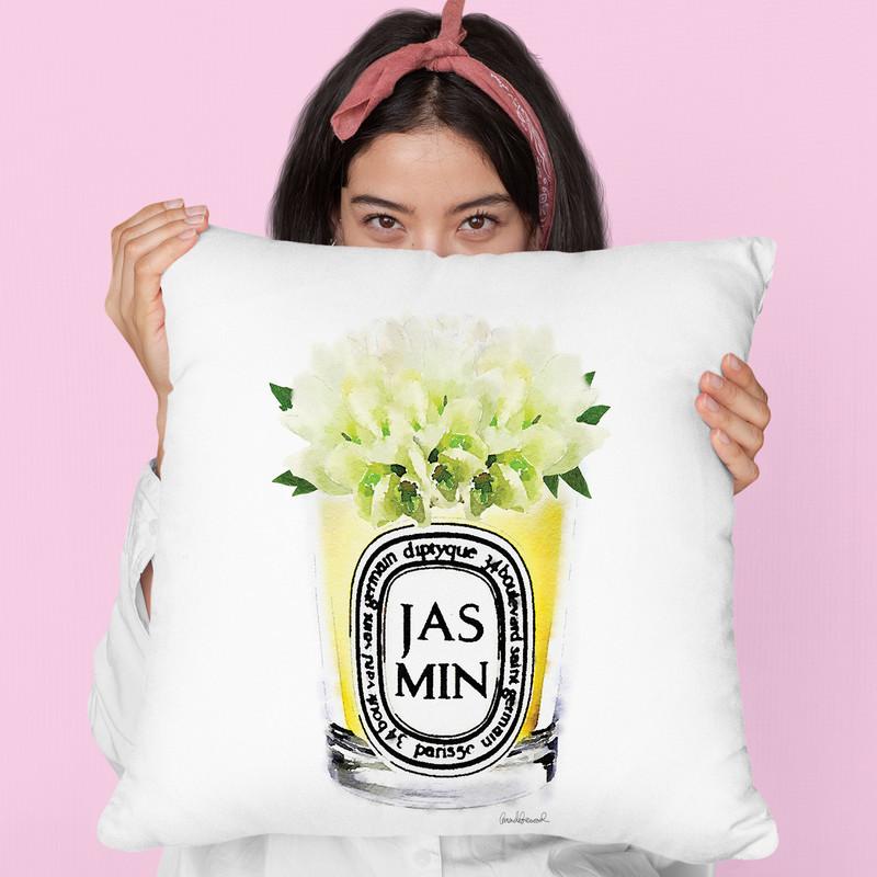 Candle Jasmin Throw Pillow By Amanda Greenwood