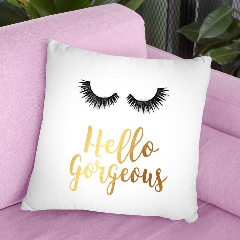 Hello Gorgeous In Gold Throw Pillow By Amanda Greenwood