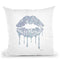Silver Lips Drip Throw Pillow By Amanda Greenwood