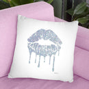 Silver Lips Drip Throw Pillow By Amanda Greenwood