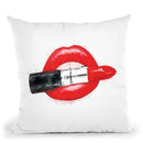 Wear Lipstick Iii Throw Pillow By Amanda Greenwood