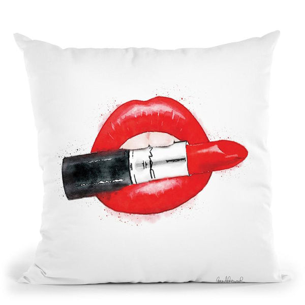 Wear Lipstick Iii Throw Pillow By Amanda Greenwood