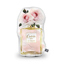 Perfume Bottle Blush Rose Shaped Throw Pillow by Amanda Greenwood - by all about vibe