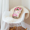 Perfume Bottle Pink Peony Ii Shaped Throw Pillow by Amanda Greenwood - by all about vibe