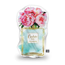 Perfume Bottle Teal Peony Shaped Throw Pillow by Amanda Greenwood - by all about vibe