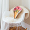 Ice Cream Red Poppy Shaped Throw Pillow by Amanda Greenwood - by all about vibe