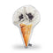 Ice Cream White Poppy Shaped Throw Pillow by Amanda Greenwood - by all about vibe
