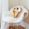 Ice Cream White Poppy Shaped Throw Pillow by Amanda Greenwood - by all about vibe