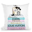 Teal And Pink Books With Make Up Set Throw Pillow By Amanda Greenwood