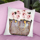 Brown Bag Filled With Blush Roses Throw Pillow By Amanda Greenwood