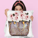 Brown Bag Filled With Blush Roses Throw Pillow By Amanda Greenwood
