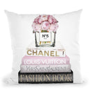 New Books Grey Blush With Peony Vase Throw Pillow By Amanda Greenwood