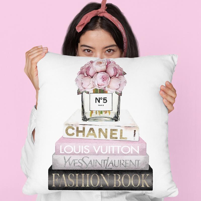 New Books Grey Blush With Peony Vase Throw Pillow By Amanda Greenwood