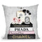 Books Of Fashion, Pink, Makeup Set, Grey Grunge Throw Pillow By Amanda Greenwood