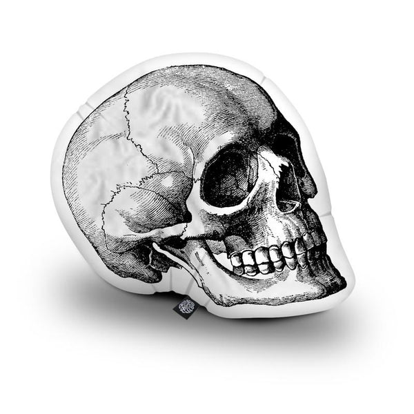 Black Skull Shaped Throw Pillow by Amanda Greenwood - by all about vibe