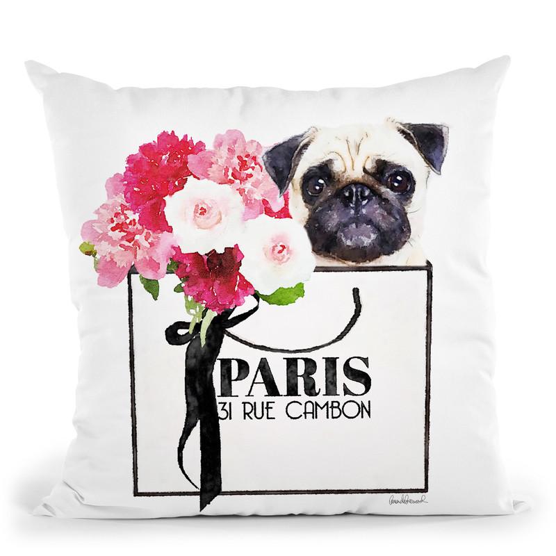 Shopping Bag Pug Throw Pillow By Amanda Greenwood