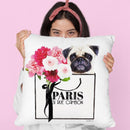 Shopping Bag Pug Throw Pillow By Amanda Greenwood