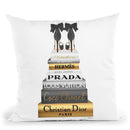 Tall Metallic Stack Gold With Black Bowoes Throw Pillow By Amanda Greenwood