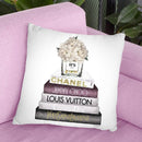 Grey & Wine Books With Hydrangea Vase Throw Pillow By Amanda Greenwood