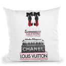 Tall Book Stack Blush Pink Black Bowoes Red Sole Throw Pillow By Amanda Greenwood