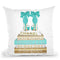 Gold Bookstack With Teal & BowoesÊ Throw Pillow By Amanda Greenwood