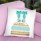 Gold Bookstack With Teal & BowoesÊ Throw Pillow By Amanda Greenwood