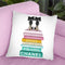 Rainbow Book Stack With Black Bowoes Throw Pillow By Amanda Greenwood