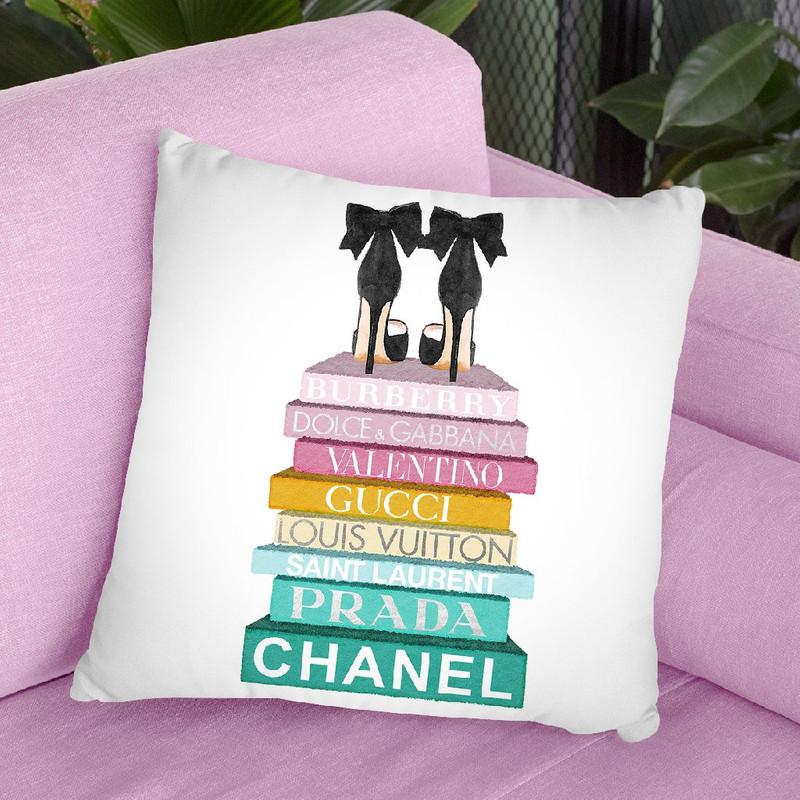 Rainbow Book Stack With Black Bowoes Throw Pillow By Amanda Greenwood