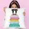 Rainbow Book Stack With Black Bowoes Throw Pillow By Amanda Greenwood