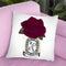 Candle With Burgundy Rose Throw Pillow By Amanda Greenwood