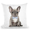 Grey French Bulldog With Blue Bow Tie Throw Pillow By Amanda Greenwood