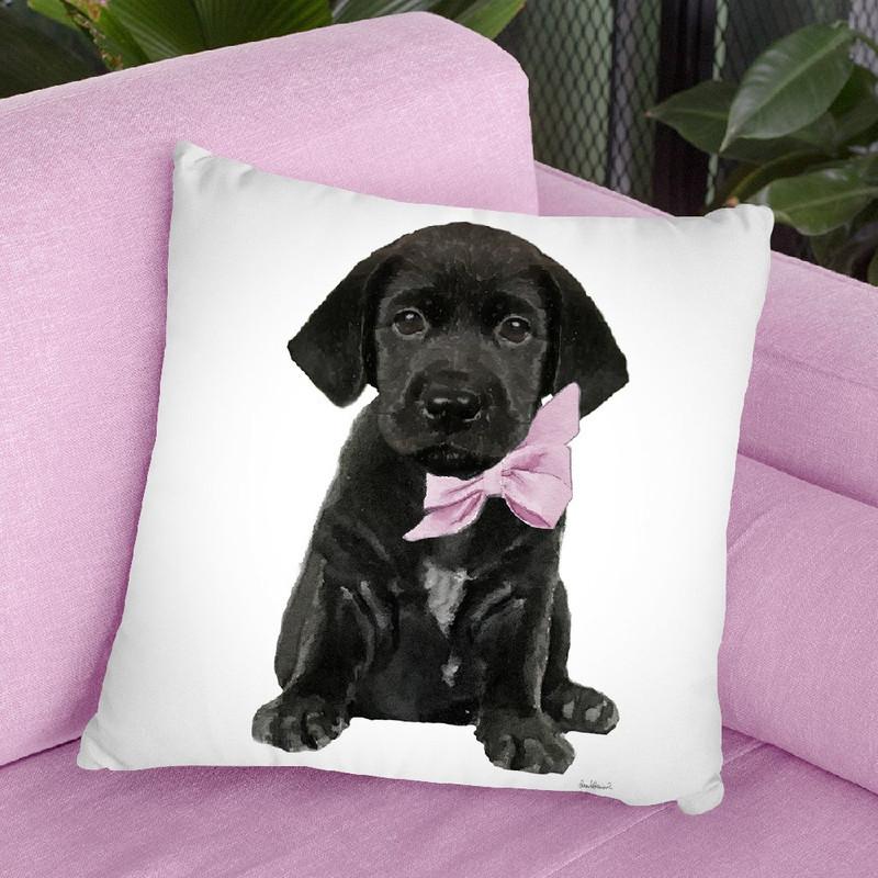 Black Labrador Throw Pillow By Amanda Greenwood