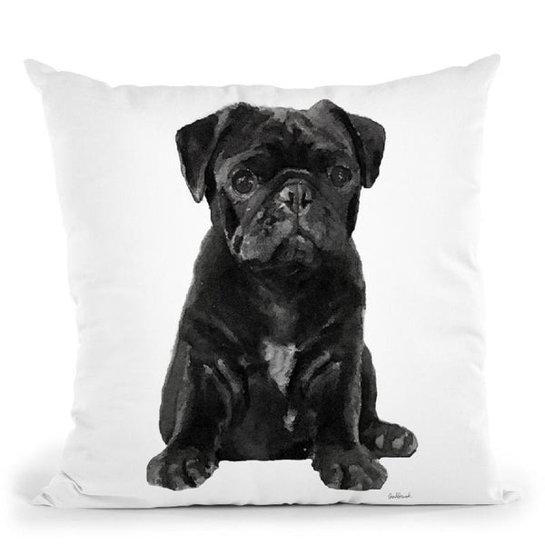 Black Pug Throw Pillow By Amanda Greenwood