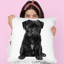 Black Pug Throw Pillow By Amanda Greenwood