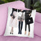 Three Best Friends, Black Pink Throw Pillow By Amanda Greenwood