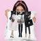 Three Best Friends, Black Pink Throw Pillow By Amanda Greenwood