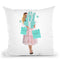 Girl Overloaded, Teal And Blush Throw Pillow By Amanda Greenwood