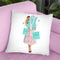 Girl Overloaded, Teal And Blush Throw Pillow By Amanda Greenwood