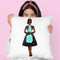 Shopping Spree, Teal & Black, African American Throw Pillow By Amanda Greenwood