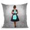 Shopping Spree, Silver, Teal & Black, African American Throw Pillow By Amanda Greenwood