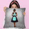 Shopping Spree, Silver, Teal & Black, African American Throw Pillow By Amanda Greenwood